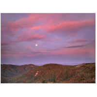 Moon over Blue Ridge Range and Lost Cove Cliffs, Blue Ridge Parkway, North Carolina-Paper Art-26"x20"