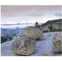 Granite boulders and Half Dome at Olmsted Point, Yosemite National Park, California-Paper Art-24"x20.26"