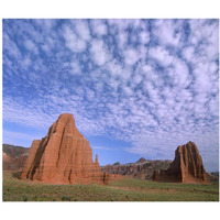 Sandstone formations, Temples of the Sun and Moon, Capitol Reef National Park, Utah-Paper Art-38"x32.24"