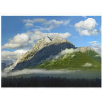 Mt Kidd with slopes covered in coniferous forest, Kananaskis Country, Alberta, Canada-Paper Art-18"x14"