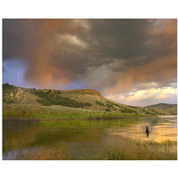 Thunderstorm with lightning strike over Curecanti National Recreational Area, Colorado-Paper Art-37"x30"