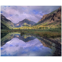 Handies Peak reflected in beaver pond, Maroon Bells-Snowmass Wilderness Area, Colorado-Paper Art-18"x15.28"