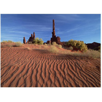 Totem pole and Yei Bi Chei with sand dunes, Monument Valley Navajo Tribal Park, Arizona-Paper Art-50&quotx38"