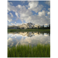 Mammoth Peak and scattered clouds reflected in lake, Yosemite National Park, California-Paper Art-32"x42"