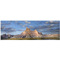 Landscape showing erosional features in sandstone, Badlands National Park, South Dakota-Paper Art-38"x14"