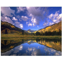 Haystack Mountain reflected in beaver pond, Maroon Bells, Snowmass Wilderness, Colorado-Paper Art-22"x18"