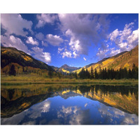 Haystack Mountain reflected in beaver pond, Maroon Bells, Snowmass Wilderness, Colorado-Paper Art-30"x24"