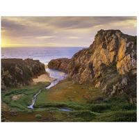 Garrapata Creek flowing into the Pacific Ocean, Garrapata State Beach, Big Sur, California-Paper Art-26"x20"