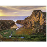 Garrapata Creek flowing into the Pacific Ocean, Garrapata State Beach, Big Sur, California-Paper Art-50"x38"