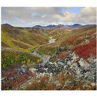 River flowing through tundra, Ogilvie Mountains, Tombstone Territorial Park, Yukon, Canada-Paper Art-38&quotx33.68"