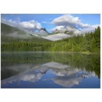 Fortress Mountain shrouded in clouds, reflected in lake, Kananaskis Country, Alberta, Canada-Paper Art-26&quotx20"