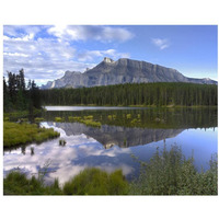 Mount Rundle and boreal forest reflected in Johnson Lake, Banff National Park, Alberta, Canada-Paper Art-22"x18"