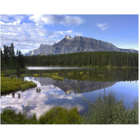 Mount Rundle and boreal forest reflected in Johnson Lake, Banff National Park, Alberta, Canada-Paper Art-30"x24"