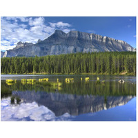 Mount Rundle and boreal forest reflected in Johnson Lake, Banff National Park, Alberta, Canada-Paper Art-50"x38"