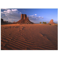 The east and west Mittens surrounded by rippled sand, Monument Valley Navajo Tribal Park, Arizona-Paper Art-18"x14"