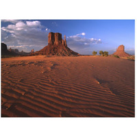 The east and west Mittens surrounded by rippled sand, Monument Valley Navajo Tribal Park, Arizona-Paper Art-26"x20"