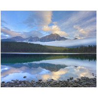 Pyramid Mountain and boreal forest reflected in Patricia Lake, Jasper National Park, Alberta, Canada-Paper Art-26"x22"