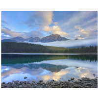 Pyramid Mountain and boreal forest reflected in Patricia Lake, Jasper National Park, Alberta, Canada-Paper Art-37"x30"