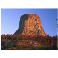 Devil's Tower National Monument showing famous basalt tower, sacred site for Native Americans, Wyoming-Paper Art-18&quotx14"