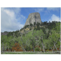 Devil's Tower National Monument showing famous basalt tower, sacred site for Native Americans, Wyoming-Paper Art-18"x14"