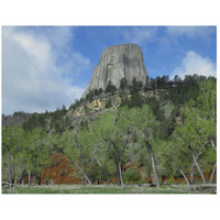 Devil's Tower National Monument showing famous basalt tower, sacred site for Native Americans, Wyoming-Paper Art-26"x20"