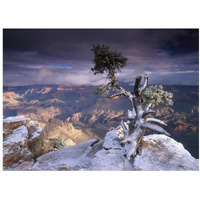 South Rim of Grand Canyon with a dusting of snow seen from Yaki Point, Grand Canyon National Park, Arizona-Paper Art-18"x14"