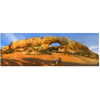 Wilson Arch with a span of 91 feet and height of 46 feet, made of entrada sandstone, Utah-Paper Art-56"x20"