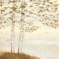 Golden Birch I Off White -Paper Art-38"x38"