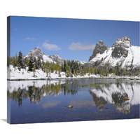 Wiwaxy Peaks and Cathedral Mountain at Lake O"Hara, Yoho National Park, British Columbia, Canada-Canvas Art-35"x28"