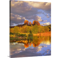 Cathedral Rock reflected in Oak Creek at Red Rock Crossing, Red Rock State Park near Sedona, Arizona-Canvas Art-30"x40"