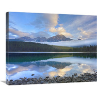 Pyramid Mountain and boreal forest reflected in Patricia Lake, Jasper National Park, Alberta, Canada-Canvas Art-28"x22"