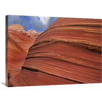 Detail of The Wave, a Navajo sandstone formation in Paria Canyon-Vermilion Cliffs Wilderness, Arizona-Canvas Art-32"x24"