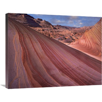 Detail of The Wave, a Navajo sandstone formation in Paria Canyon-Vermilion Cliffs Wilderness, Arizona-Canvas Art-32"x24"