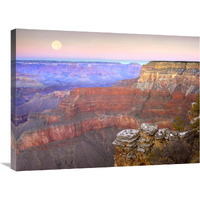 Full moon over the Grand Canyon at sunset as seen from Pima Point, Grand Canyon National Park, Arizona-Canvas Art-32"x24"