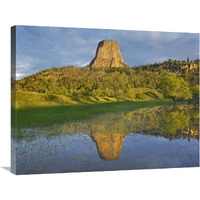 Devil&quots Tower National Monument showing famous basalt tower, sacred site for Native Americans, Wyoming-Canvas Art-32&quotx24"