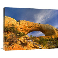 Wilson Arch with a span of 91 feet and height of 46 feet, made of entrada sandstone, Utah-Canvas Art-28&quotx22"