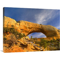 Wilson Arch with a span of 91 feet and height of 46 feet, made of entrada sandstone, Utah-Canvas Art-35"x28"