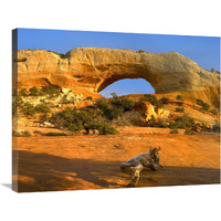 Wilson Arch with a span of 91 feet and height of 46 feet, made of entrada sandstone, Utah-Canvas Art-32"x24"