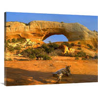 Wilson Arch with a span of 91 feet and height of 46 feet, made of entrada sandstone, Utah-Canvas Art-40"x30"