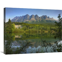 Yellowhead Mountain and Yellowhead Lake with boreal forest, Mount Robson Provinvial Park, British Columbia, Canada-Canvas Art-28"x22"