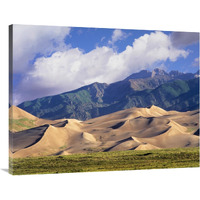 Sand dunes with Sangre de Cristo Mountains in the background, Great Sand Dunes National Park and Preserve, Colorado-Canvas Art-40"x30"