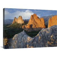 Gray Rock and South Gateway Rock, conglomerate sandstone formations, Garden of the Gods, Colorado Springs, Colorado-Canvas Art-32"x24"