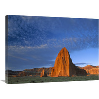 Temples of the Sun and Moon in Cathedral Valley, the monolith is made of entrada sandstone, Capitol Reef National Park, Utah-Canvas Art-32"x24"