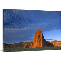 Temples of the Sun and Moon in Cathedral Valley, the monolith is made of entrada sandstone, Capitol Reef National Park, Utah-Canvas Art-40&quotx30"