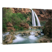 Havasu Creek, lined with Cottonwood trees, Havasu Falls, Grand Canyon, Arizona-Canvas Art-40"x30"