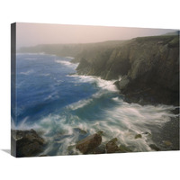 Coastline in fog, Cape Breton Island, Nova Scotia, Canada-Canvas Art-28"x22"