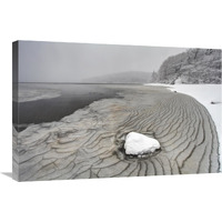 Pleated ice along lake shore in winter, Nova Scotia, Canada-Canvas Art-30"x20"