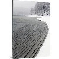 Pleated ice along lake shore in winter, Nova Scotia, Canada-Canvas Art-24"x36"