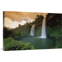 Two Sisters Waterfalls, Iguacu Falls National Park, Brazil-Canvas Art-36"x24"