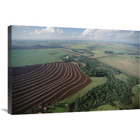 Farming region with forest remnants, southern Brazil-Canvas Art-30"x20"